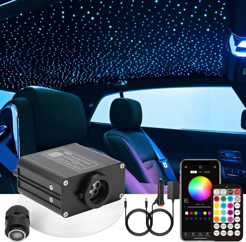 CHINLY Twinkle 550pcs 9.8ft 0.03in Fiber Optic Lights Star Headliner Kit, Music Mode Bluetooth APP Control Remote, RGBW Star Roof Lights for Home Theater/Pool Ceiling - Image 1